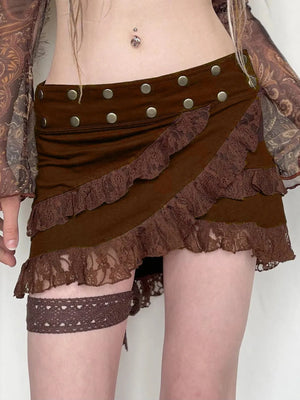 , Y2K skirt styled with a crop top