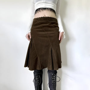 , Y2K skirt styled with a crop top