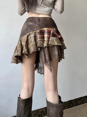 , Y2K skirt styled with a crop top