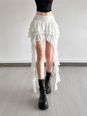 , Y2K skirt styled with a crop top