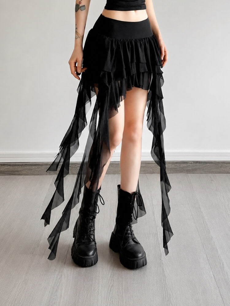 , Y2K skirt styled with a crop top