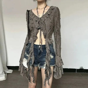 Fairy Grunge Ruffled Top – MAUVSTUDIO®