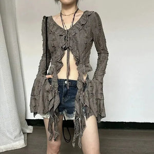 Fairy Grunge Ruffled Top – MAUVSTUDIO®