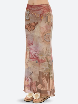, Y2K skirt styled with a crop top