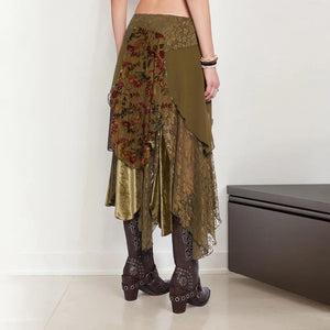 , Y2K skirt styled with a crop top