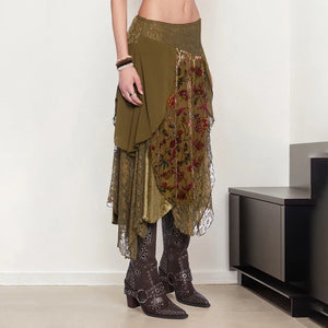 , Y2K skirt styled with a crop top