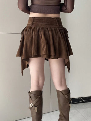 , Y2K skirt styled with a crop top