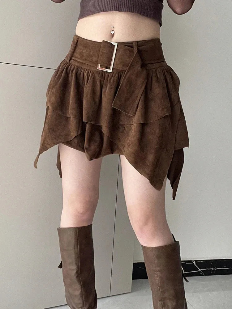 , Y2K skirt styled with a crop top