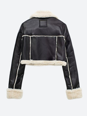 Faux Fur Lined Biker Jacket