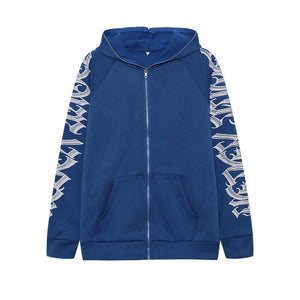 Full zip bleu