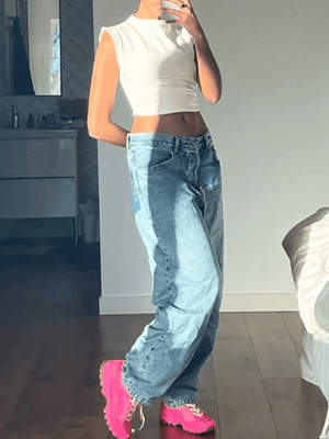 Gathered Navel Casual Cropped Tank Top