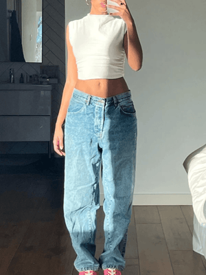 Gathered Navel Casual Cropped Tank Top