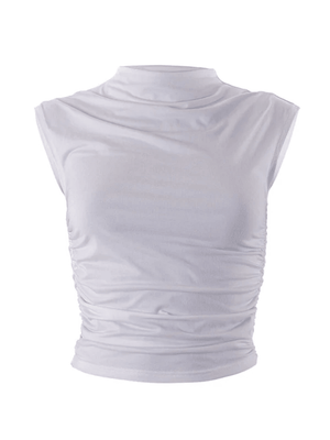 Gathered Navel Casual Cropped Tank Top