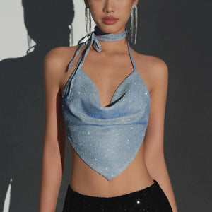 Glitter Backless Crop Top – MAUVSTUDIO®