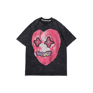 'Gorgon' Acid Washed Graphic Print Cotton T-Shirt
