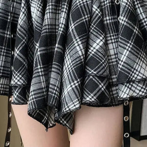 , Y2K skirt styled with a crop top