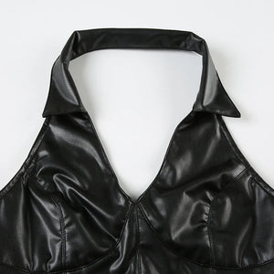 Goth Faux Leather Crop Top – MAUVSTUDIO®