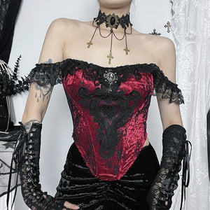 Goth Lace Trim Corset Top – MAUVSTUDIO®
