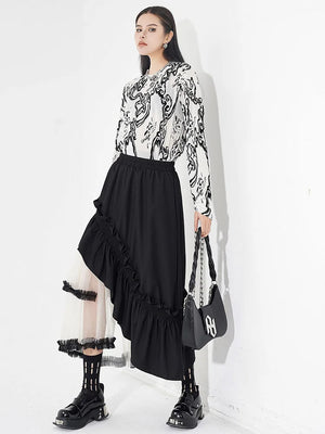 , Y2K skirt styled with a crop top