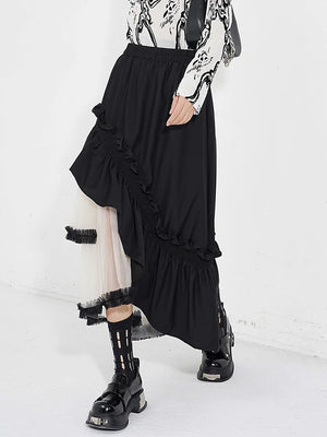 , Y2K skirt styled with a crop top