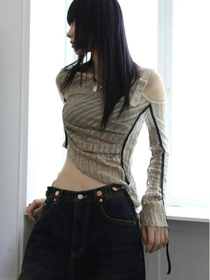 Grunge Asymmetrical Top – MAUVSTUDIO®