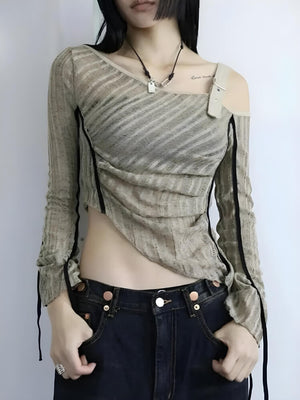 Grunge Asymmetrical Top – MAUVSTUDIO®