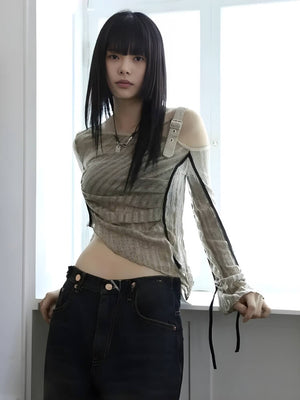 Grunge Asymmetrical Top – MAUVSTUDIO®