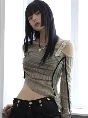 Grunge Asymmetrical Top – MAUVSTUDIO®