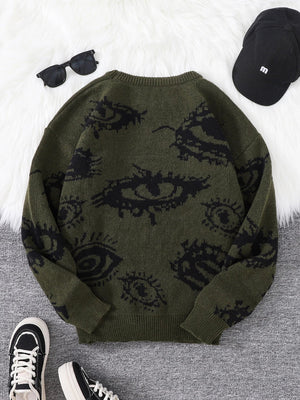 Grunge Eye Pattern Sweater
