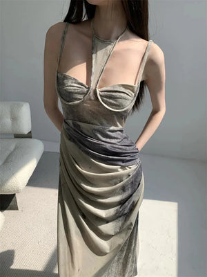 Halter Neck Maxi Dress view 3 | MAUVSTUDIO®