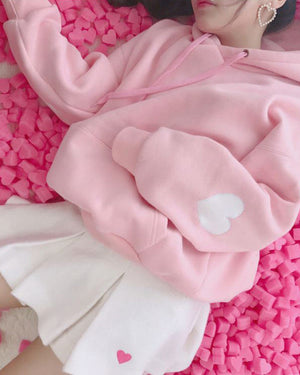 Heart Elbow Patch Hoodie