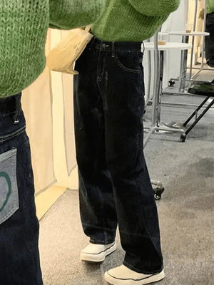 Jean boyfriend à patch au dos