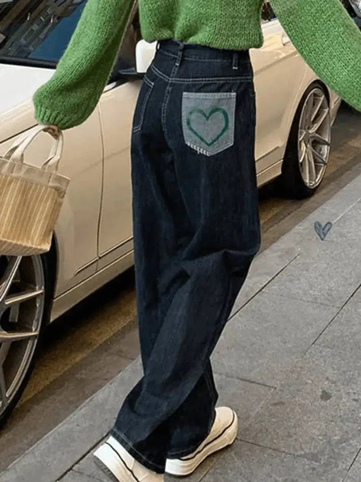 Jean boyfriend à patch au dos