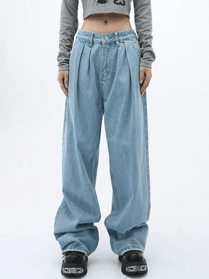 Jean boyfriend baggy plissé années 90
