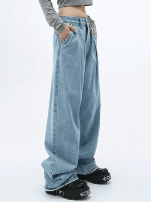 Jean boyfriend baggy plissé années 90
