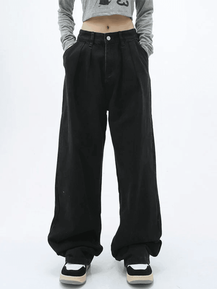 Jean boyfriend baggy plissé années 90