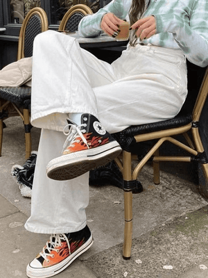 Jean boyfriend blanc délavé