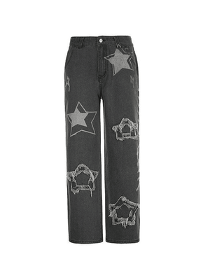 Jean boyfriend déchiré Vintage Star Patch