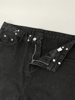 Jean boyfriend délavé foncé Y2K