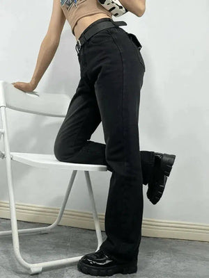 Jean boyfriend noir vintage délavé