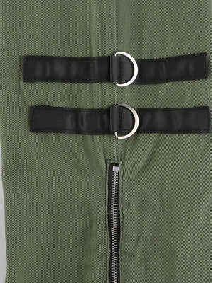 Jean cargo à fermeture éclair et décor métallique