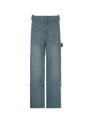 Jean cargo coupe droite avec ceinture