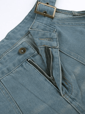 Jean cargo coupe droite avec ceinture