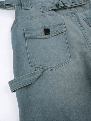 Jean cargo coupe droite avec ceinture