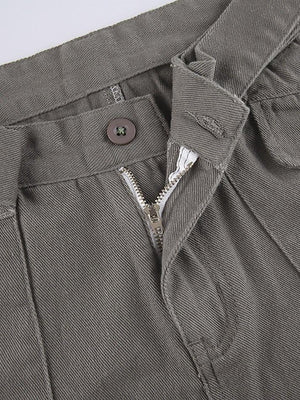 Jean cargo délavé à poches plaquées