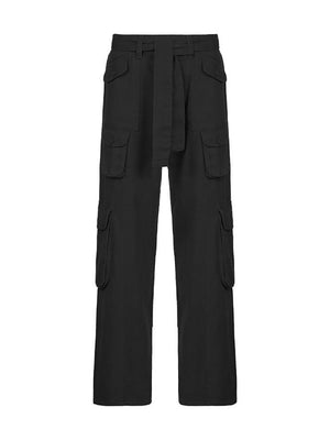 Jean cargo délavé à poches plaquées