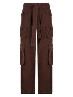 Jean cargo délavé à poches plaquées