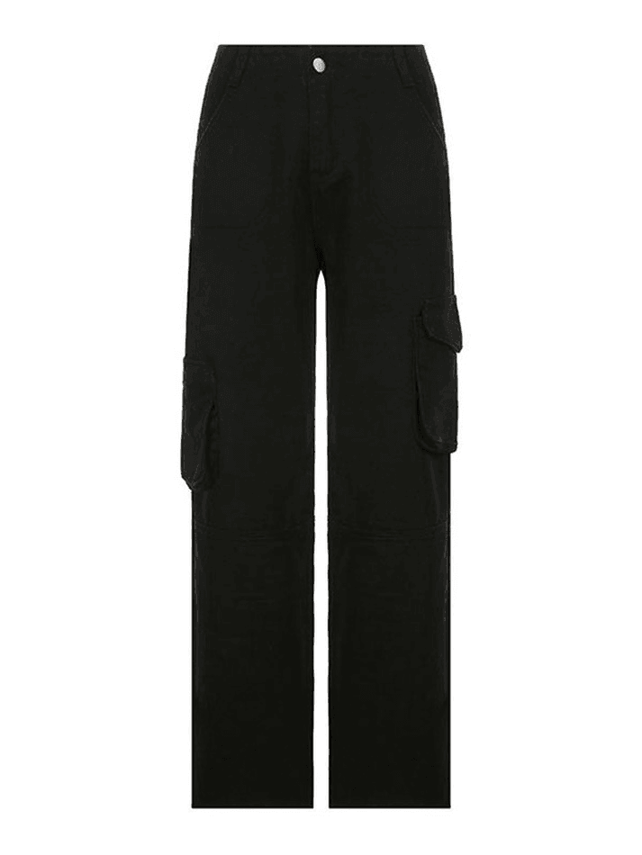 Jean cargo délavé à taille basse