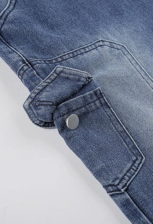 Jean cargo délavé avec poche