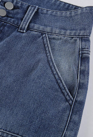 Jean cargo délavé avec poche